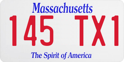 MA license plate 145TX1