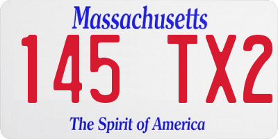 MA license plate 145TX2