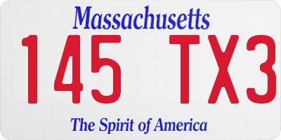 MA license plate 145TX3