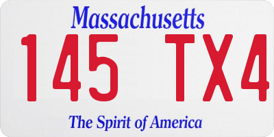 MA license plate 145TX4