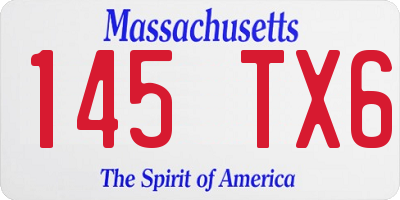 MA license plate 145TX6