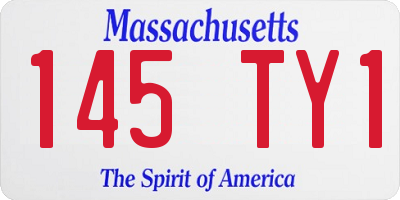 MA license plate 145TY1