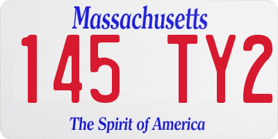 MA license plate 145TY2