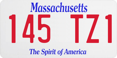 MA license plate 145TZ1