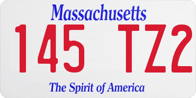 MA license plate 145TZ2