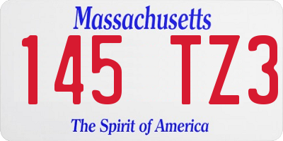 MA license plate 145TZ3