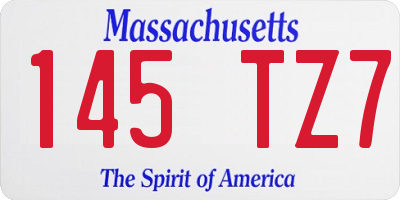 MA license plate 145TZ7