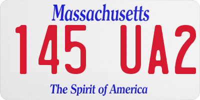 MA license plate 145UA2