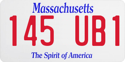 MA license plate 145UB1