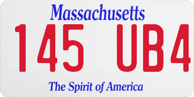 MA license plate 145UB4