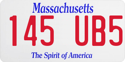 MA license plate 145UB5