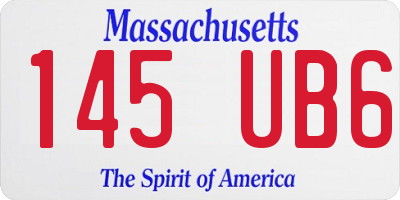 MA license plate 145UB6