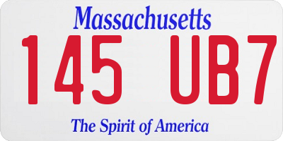 MA license plate 145UB7