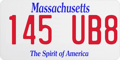 MA license plate 145UB8