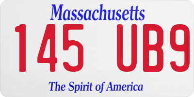 MA license plate 145UB9