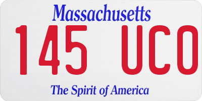 MA license plate 145UC0