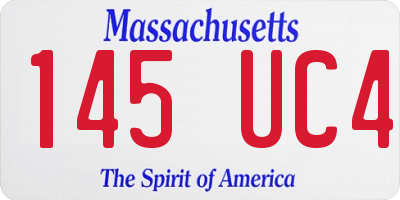 MA license plate 145UC4