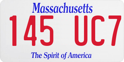 MA license plate 145UC7