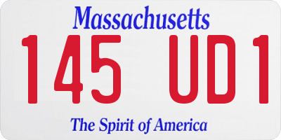 MA license plate 145UD1
