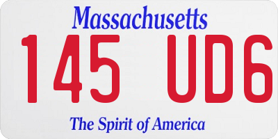 MA license plate 145UD6
