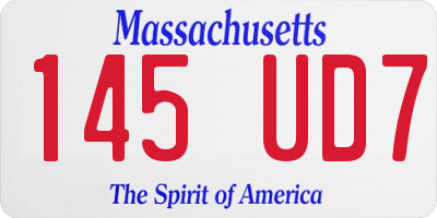 MA license plate 145UD7
