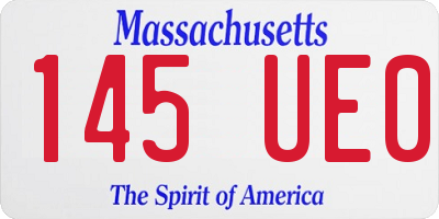 MA license plate 145UE0