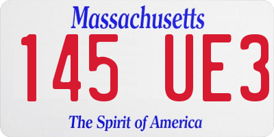 MA license plate 145UE3