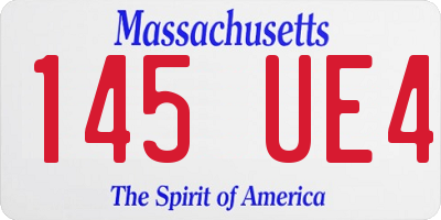 MA license plate 145UE4