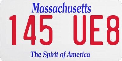 MA license plate 145UE8