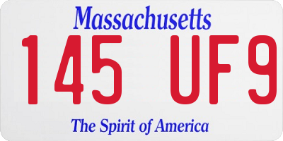 MA license plate 145UF9