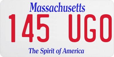 MA license plate 145UG0
