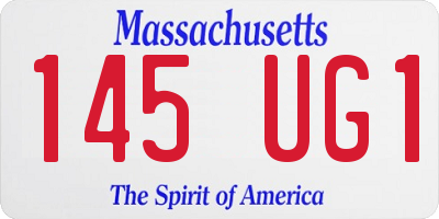 MA license plate 145UG1