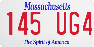 MA license plate 145UG4