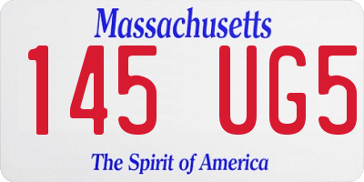 MA license plate 145UG5