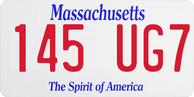 MA license plate 145UG7