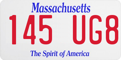 MA license plate 145UG8