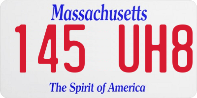 MA license plate 145UH8