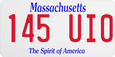 MA license plate 145UI0