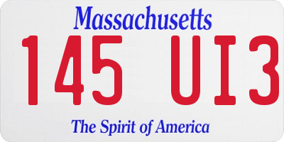 MA license plate 145UI3