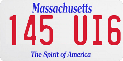 MA license plate 145UI6