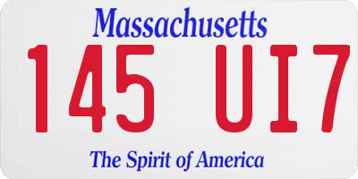 MA license plate 145UI7