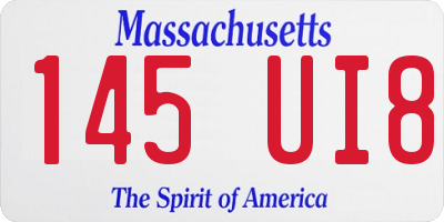 MA license plate 145UI8