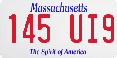 MA license plate 145UI9