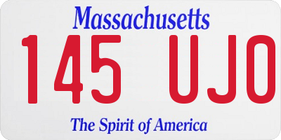 MA license plate 145UJ0