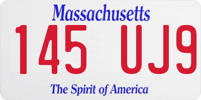 MA license plate 145UJ9