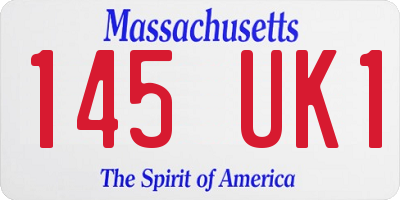 MA license plate 145UK1