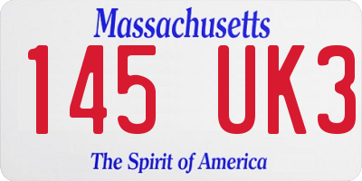 MA license plate 145UK3