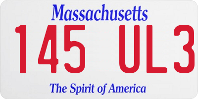 MA license plate 145UL3