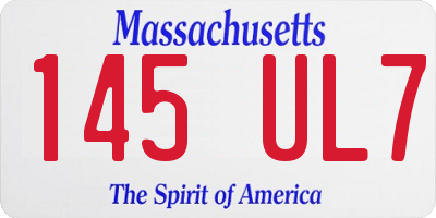 MA license plate 145UL7