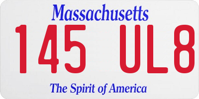 MA license plate 145UL8